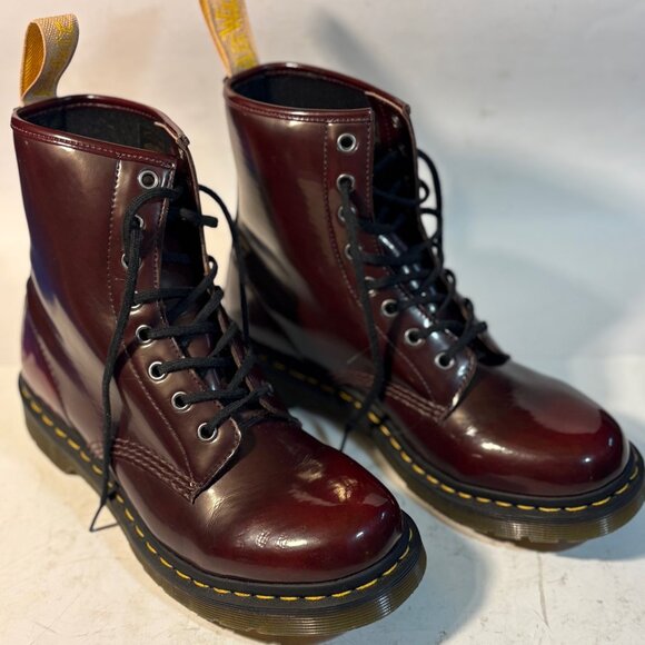 Dr. Martens Shoes - Burgandy Red Doc Dr. Martens Boots Lace Up Authentic Cordova Size 9 Dark